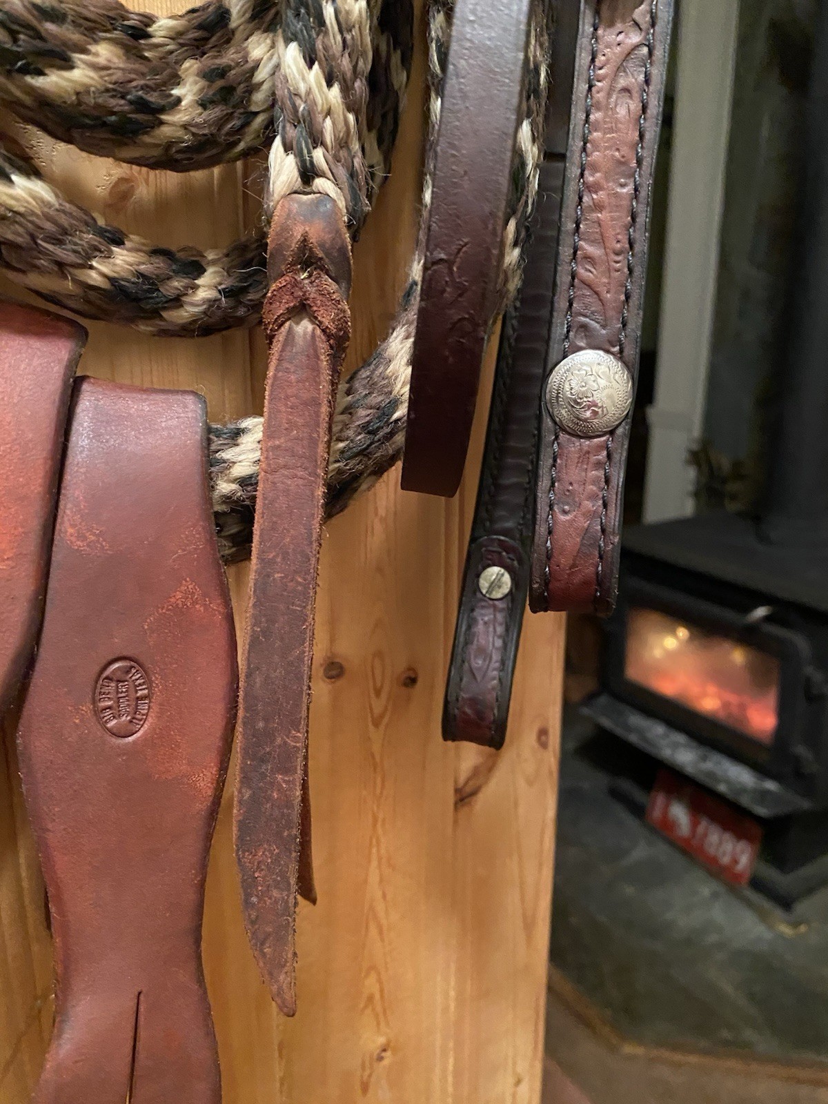 Mecate Western Snaffle Bridle Silver Tooled Big Bend Saddlery Texas Cowboy Tack