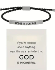 God is in Control braclet (black)