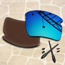 Ice Blue Replacement Lenses  Rubber Kit for Oakley Flak 2.0 XL OO9188 59mm