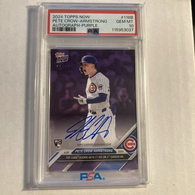 2024 Topps Now 118B PETE CROW-ARMSTRONG On Card Auto Purple /25 RC Cubs (pop 2)