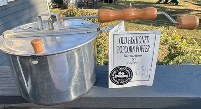 SHOWTIME Stovetop Popcorn Maker Popper 6 Quart Aluminum Hand Crank CLEAN