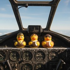 Set of 3 Pilot Rubber Ducks Aviator Captain F...