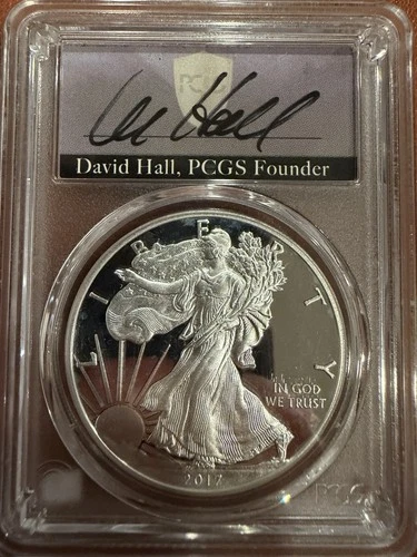 2017-W PR70DCAM PCGS 1 oz .999 American Silver Eagle Proof - David Hall Signed