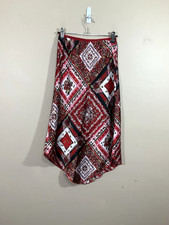 Vintage Womens Floral Paisley Midi Skirt M Red Boho Hippie Festival Fairy Y2K
