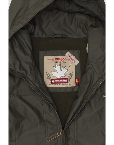KHUJO Womens Hooded Padded Coat UK 16 Large Khaki Polyester KG10 - Picture 3 of 3