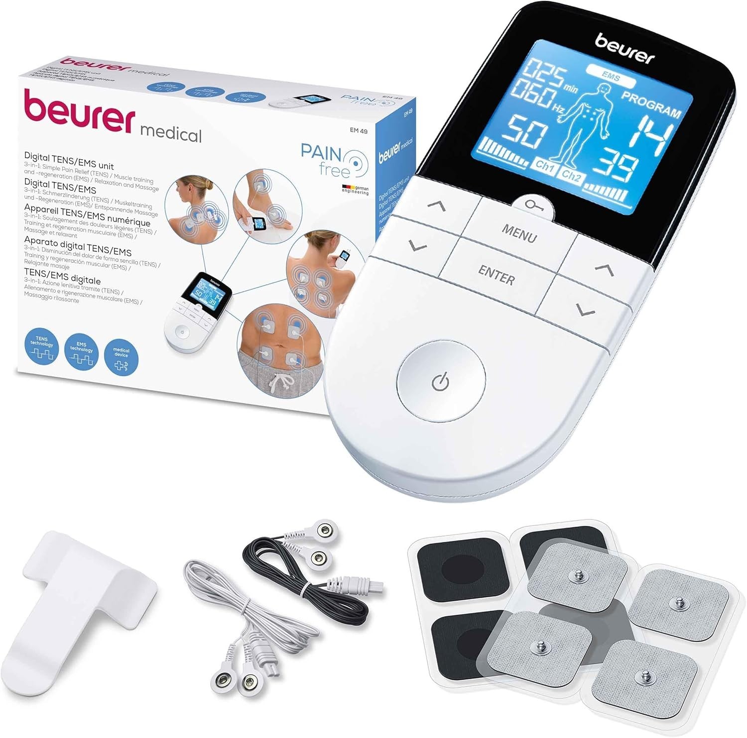 Beurer EM 49 TENS EMS Gerät – 3in1, Massage, Elektroden, Aussteller