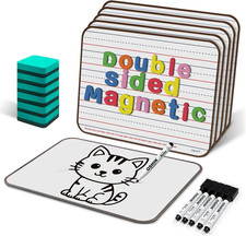 6 Pack Small White Boards, 9"X12" Double Sided Magnetic Dry Erase Boards Persona