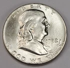 1952 P Franklin Half Dollar - Silver - AU - Almost Uncirculated