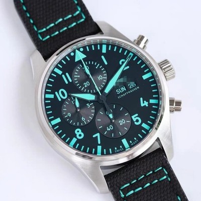 DIY SET for ZF IWC 7750 watch case + dial + hands + Strap sapphire 43mm