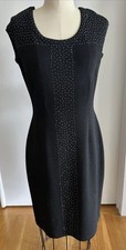 ELANA Black Knit Bling Black Studs Sequence Dress Size Medium With Stretch