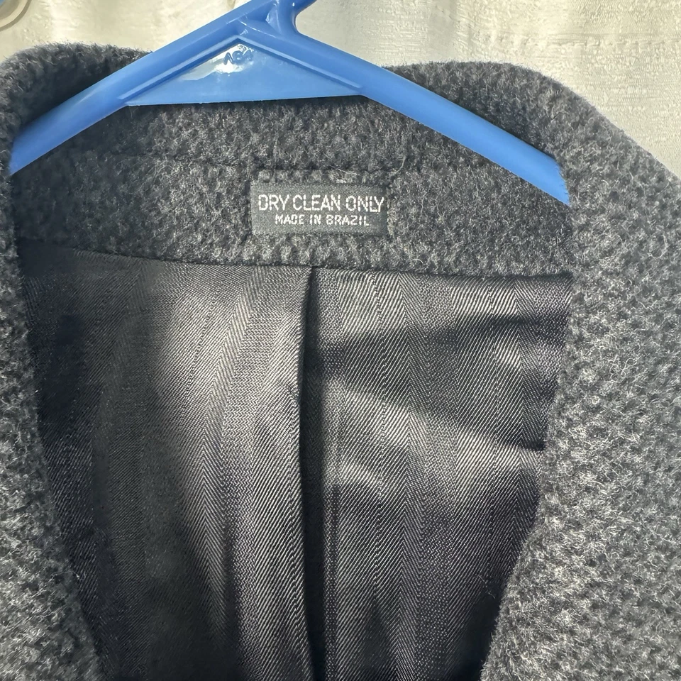 Gabardina Gianfranco Ruffini Gris Mezcla Cachemira Abrigo Largo Preppy Años 40 Foto 4 de 4