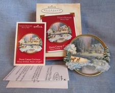 HALLMARK THOMAS KINKADE CHRISTMAS ORNAMENT DEER CREEK CROSSING MIB 2002