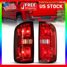 Pair Tail Lights For Chevy Colorado 2015-2022 Red Lens Halogen Brake Signal Lamp