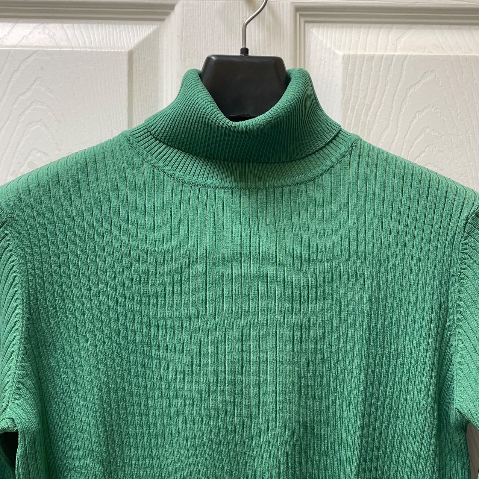 VTG Women's Basic Ribbed Turtleneck Green Knit Lo… - image 3