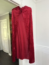 Adult Full-Length Hooded Red Cape Halloween Cosplay One Size