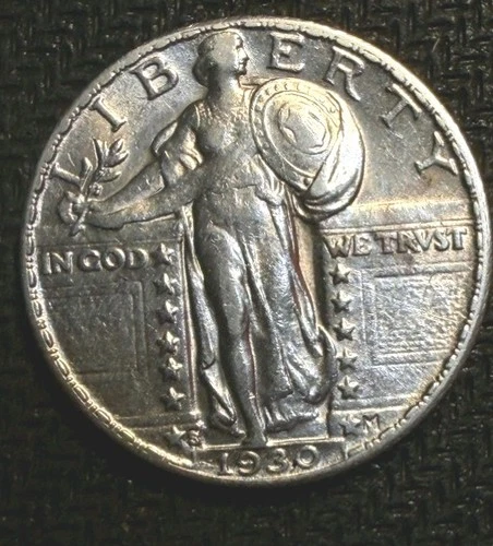 lustrous AU-UNC 1930 San Francisco Standing Liberty Quarter nice collector coin