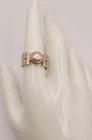 Vintage Silpada 925 Sterling Silver Pink Pearl Ring Wide Band Statement Size 9