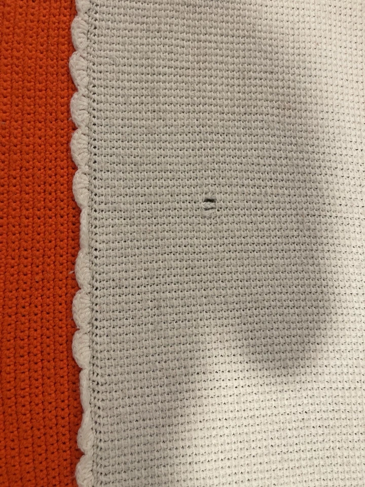 Crochet "Holly Hobbie" vintage años 70 hecho a mano 54" x 83" Queen Afghan Throw Foto 4 de 4