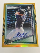 2025 Donruss Colt Emerson /10 Auto Gold Rated Prospect Holo Prizm Mariners