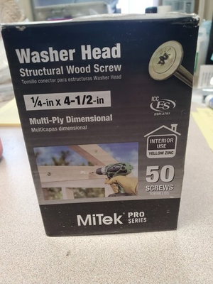 #ad #ad WSWH45 R50 1 4IN X 4 1 2IN WASHER HEAD STRUCT WOOD SCREW $38.00