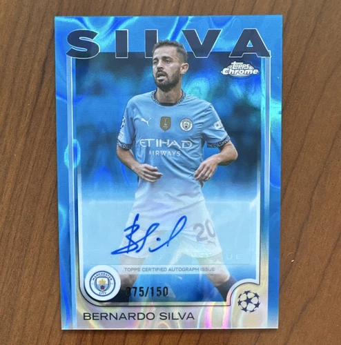Topps 2024-25 Chrome UCC Bernardo Silva Man City #CA-BE Auto /150