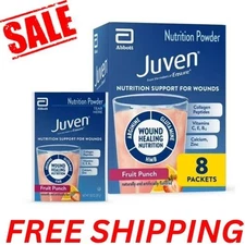 Juven Therapeutic Nutrition Drink Mix Powder  Fruit Punch Wound Support 8 Pack