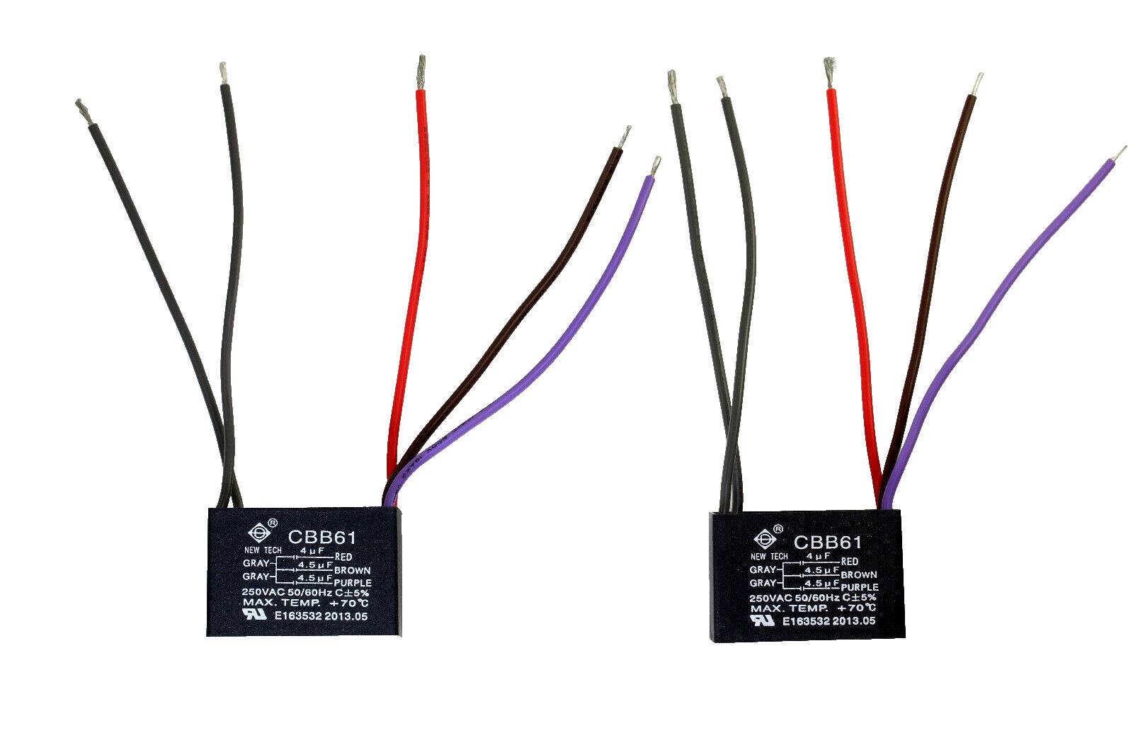 CEILING FAN CAPACITOR CBB61 4uf+4.5uf+4.5uf 5 Wire Quantity 2