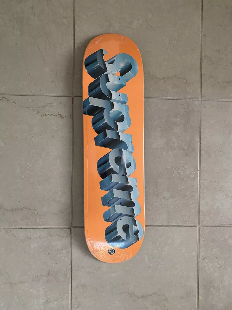 Supreme Chrome Orange Logo Skateboard Deck Size 8.25 Rare Limited 