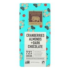 Endangered Species Natural Dark Bar With Cranberries & Almonds 3 Oz Pack Of 4