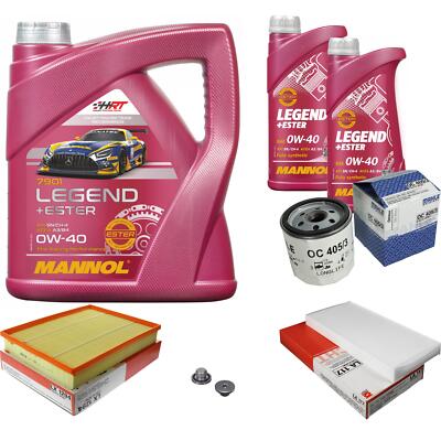MAHLE Inspektionspaket 6 L MANNOL Legend+Ester 0W-40 für Opel Vectra C