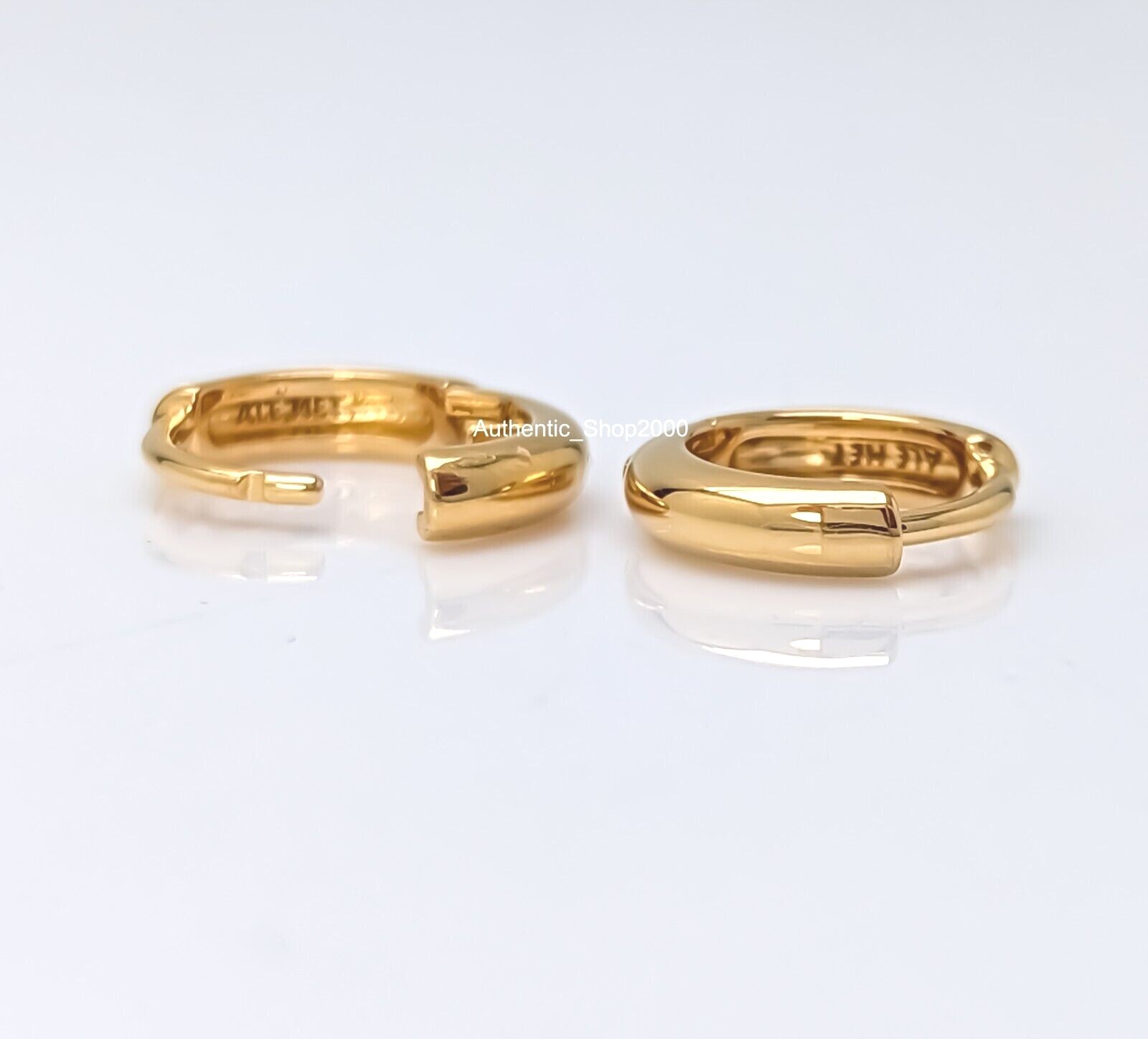 NEW 100% Authentic PANDORA Essence 14K Gold Round Huggie Hoop Earrings ...