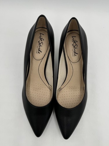 LifeStride Women's Sevyn Black Faux Leather Pointed Toe Pumps Shoes 8.5 W - Picture 7 of 11