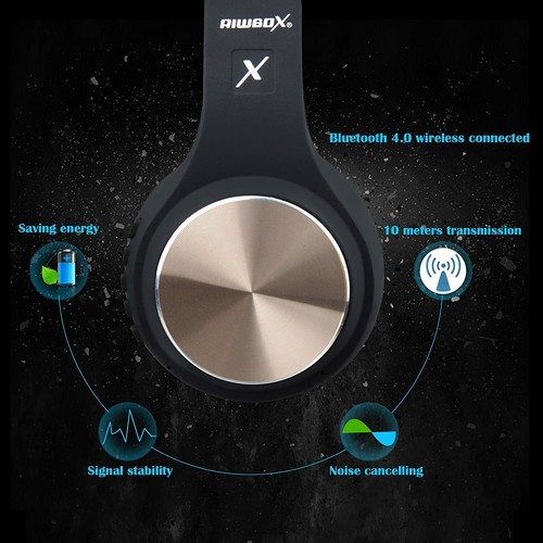 Bluetooth Headphones, Riwbox XBT-80 Wireless foldable Headset Over Ear Bluetooth - Picture 4 of 7