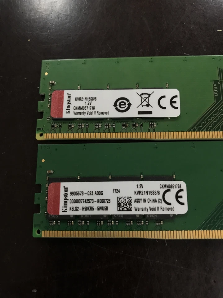 KINGSTON 16GB (2x8GB) DDR4-2133 Desktop Memory RAM (KVR21N15S8/8) - Image 2 of 2