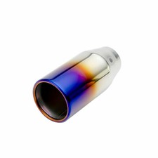 Blue Universal 2 Inlet 3 Od Exhaust End Tips Muffler Pipe Tip 150mm 1pc