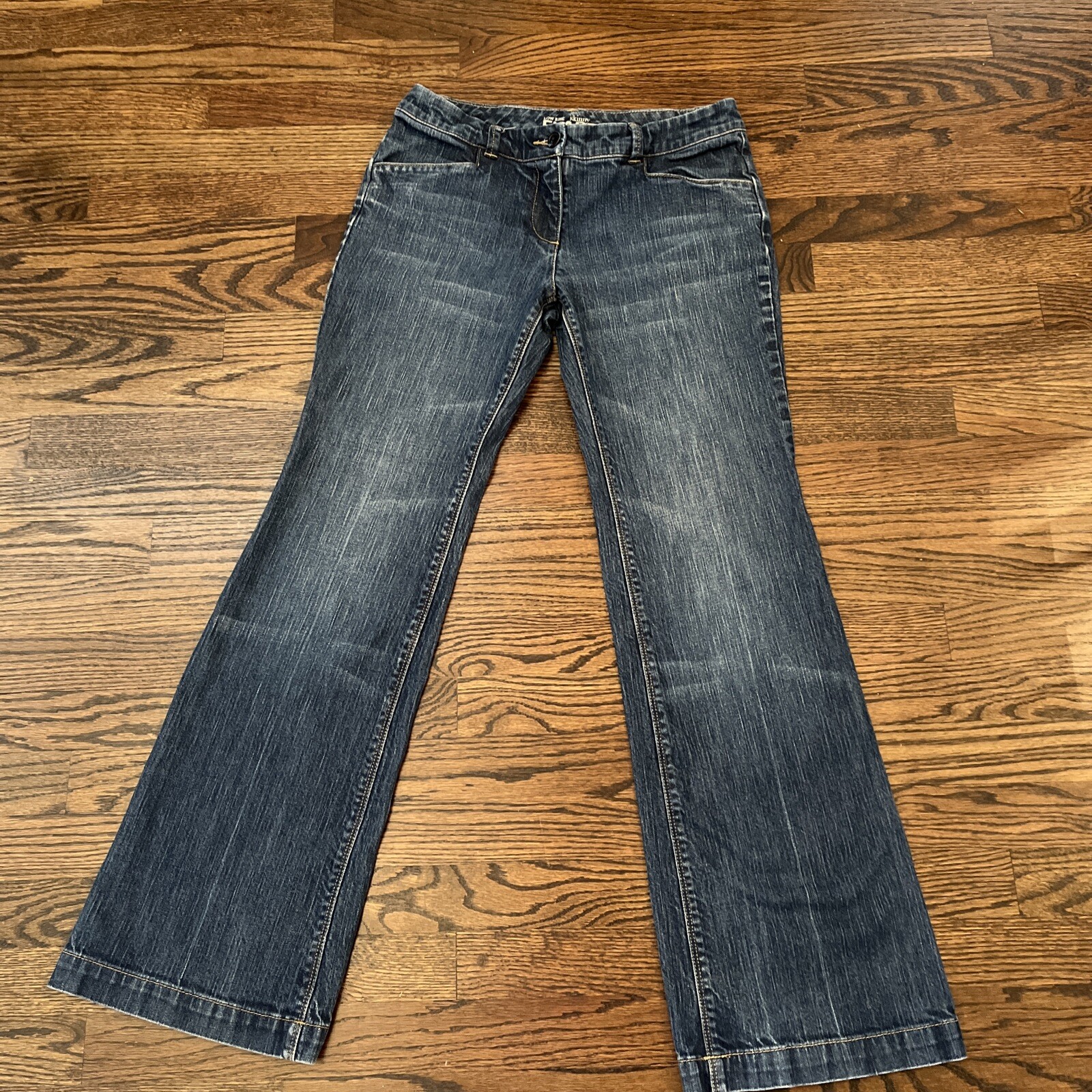 New York & Company Womens Jeans Low Rise Skinny Flared Leg Dark Wash Sz 4 - View 4