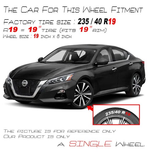 NEW 19 X 8 inch Machined Black Wheel Rim For Nissan Altima 2019-2022 US STOCK - Picture 2 of 15