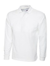 Image of UNEEK Classic Long Sleeve Polo Shirt Unisex Plain Work Top UC113 (2 for £21)