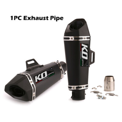2'' Black Exhaust Pipe Slip-on Muffler Silencer For Universal Motorcycle 38-51mm