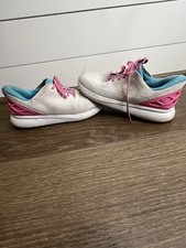 Kizik Athens Cupcake Kids Girls 6.5Y Sneakers Shoes White Pink Blue Hands Free