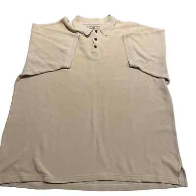 Tommy Bahama Men s 2xl Slik Blend Tan Ribbed Short Sleeve