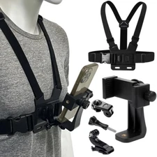 Phone Chest Strap Mount for iPhone 14, GoPro Hero 12/11/10/9, DJI Action Camera