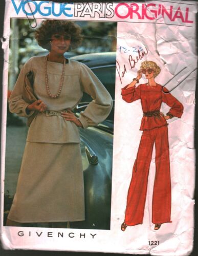1221 Vintage Vogue Nähmuster Misses 1970er Jahre Top Rock Hose Givenchy Paris 12