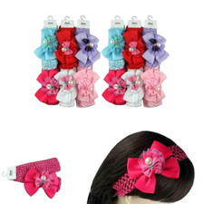 24 pieces Baby Toddler Girl Kid Bow Knot Turban Headband 1.5" Headwrap Hair Band