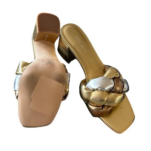 Nine West Yoyo Tacón Chanclas Sandals Metal Multicolor Nine West