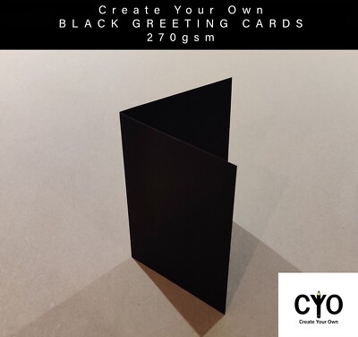 Schwarze Grußkarten A5 A6 KARTEN BASTELN. CYO DIY Persönliche Karten.