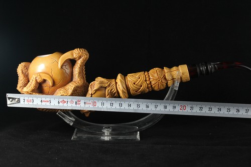Large Brown Eagle's Claw Meerschaum Pipe, 100% Solid Block Meerschaum, Claw Pipe - Picture 3 of 12