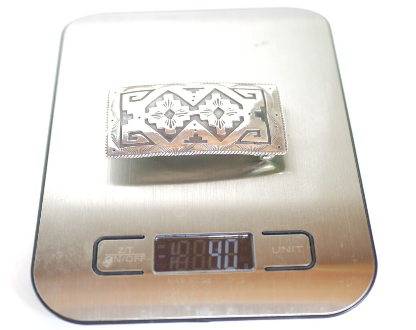 Vintage Hopi Sterling Silver Belt Buckle, Signed and Stamped Unique image 8