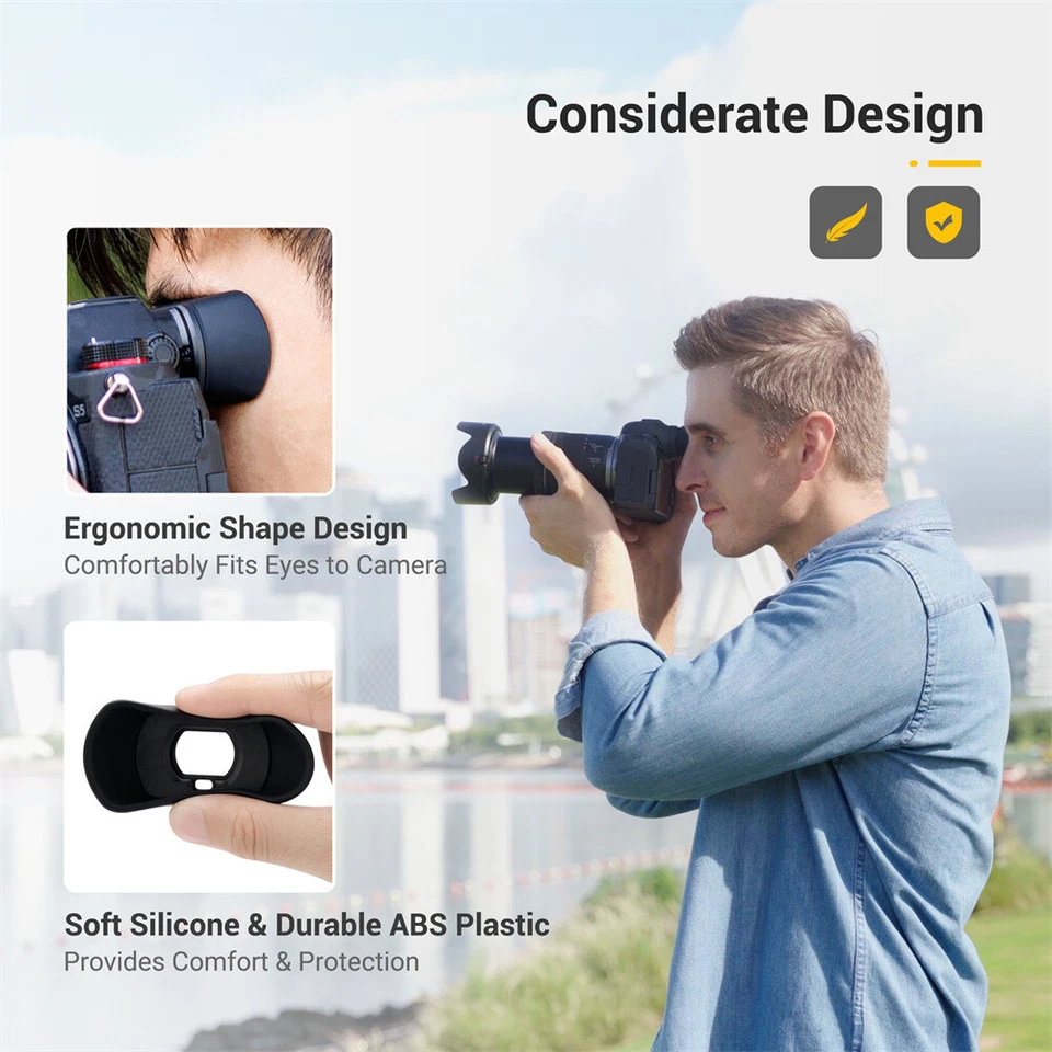 KIWIFOTOS Soft Long Silicone Eyecup Eyepiece Viewfinder for Panasonic Lumix S5 - Image 3 of 4