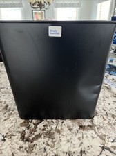 Solid Black Garbage Can Metal Damaged